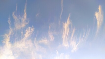 Beautiful cirrus clouds against blue sky - 455285716