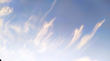 Beautiful cirrus clouds against blue sky - 455285731