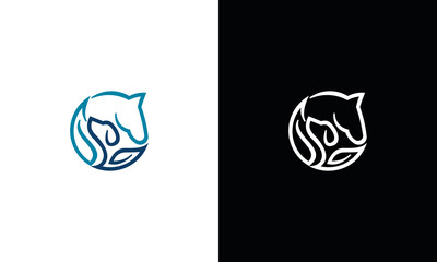 Vector dog, horse and leaves. Logo design templates. Logo combination.