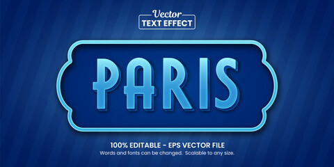 Blue Paris, Editable Text Effect