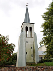 Built in 1983, the Catholic Church of the Divine Mercy in Pogorzalki in Podlasie, Poland.
