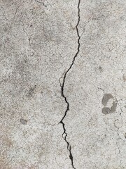 Non-standard concrete floor cracks., concrete crack background.