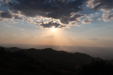 sunset among clouds