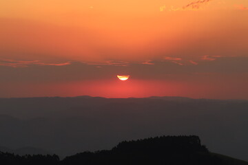 sunset in the mountains