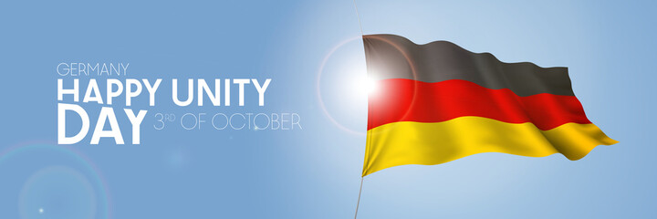 Obraz premium Germany happy unity day greeting card, banner with template text vector illustration