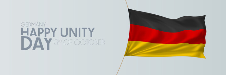 Germany unity day vector banner, greeting card