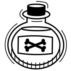 poison in linear style icon for halloween