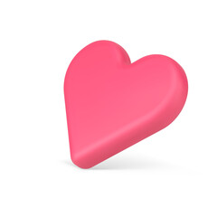 Obraz premium Pink romantic heart symbol 3d icon. Volumetric sign of love and happiness