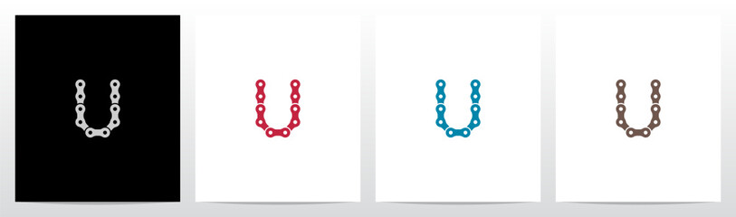 Chain Forming Letter Logo Design U © recehan
