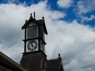 old clock tower wood white color
