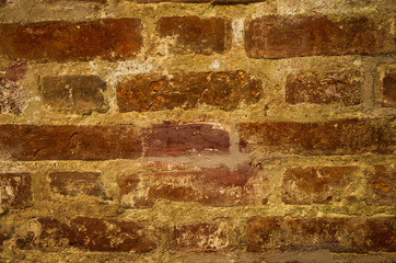 Textured beautiful natural abstract surface for wallpapers and backgrounds. Old brown brick wall