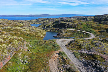 Altai mountains panorama view from drone, hill nature view of russia landscape