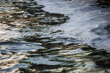 Textured beautiful natural abstract surface for wallpapers and backgrounds. White foam on the water surface