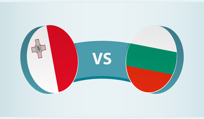 Malta versus Bulgaria, team sports competition concept.