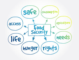 Food Security mind map, concept for presentations and reports