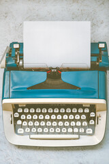 Vintage Typewriter With Blank Paper Copy Space