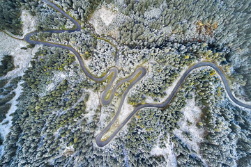 road in a mountain top view