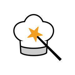 Illustration Vector Graphic of Magic Chef Logo. Perfect to use for Food Company