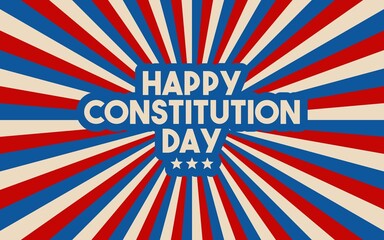 Fototapeta premium 17 september - United States Constitution day. Typography concept design for greeting card, poster, banner, flyer. Text and brush USA flag on white background. Vector illustration