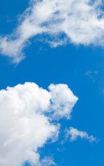 White clouds on the blue sky, background