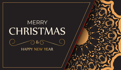 Greeting Card Merry Christmas and Happy New Year white color with winter ornament.