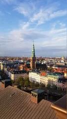 Deurstickers Copenhague, Denmark. September 28, 2019: Panoramic landscape of the city and its architecture with sky. © camaralucida1