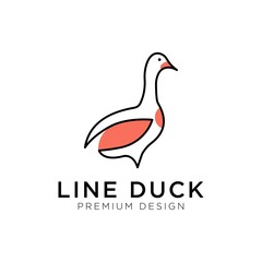 duck logo vector icon line outline monoline illustration
