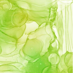 abstract fluid art painting alcohol ink technique autumn green yellow background