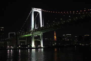 Fototapeta premium レインボーブリッジと東京タワー