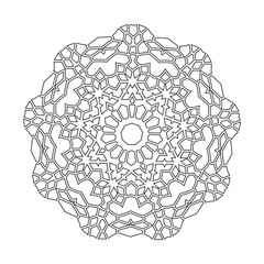 Floral Straight Lined Mandala. Trendy Tattoo Template. Coloring Pages.