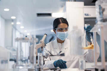 Female scientist working in a science laboratory