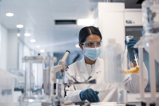 Female scientist working in a science laboratory
