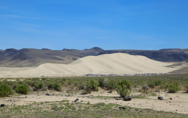 Fototapeta na wymiar View at the dune - Sand Mountain Recreation Area, Nevada