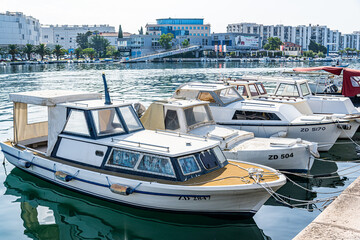 Pleasure and fishing boats at the marina in Zadar, Dalmatia, Croatia.