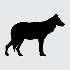 Wolf Silhouette, Wolf Isolated On White Background