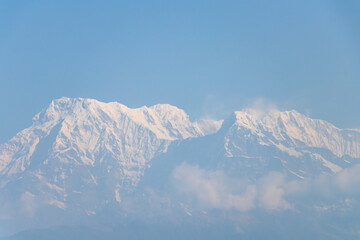 Good view beautiful Himalayan mountain within clear sky