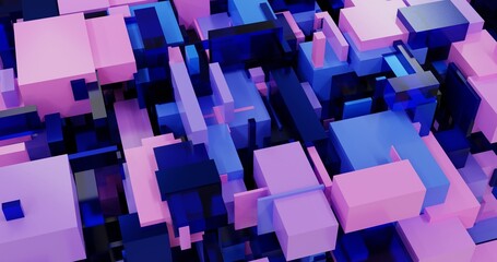 3D render abstract background with cubes