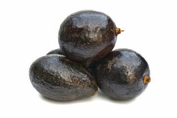 black avocado on a white background