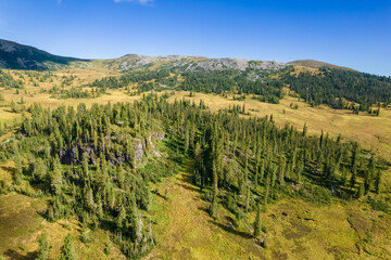 Fototapeta na wymiar Mountain landscape in the national park, aerial photography