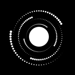 Halftone dots in circle form. round logo . vector dotted frame . design element
