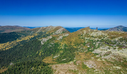 Fototapeta na wymiar Mountain landscape in the national park, aerial photography