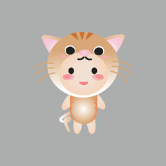 Cute cat animal mascot cartoon vector illustration