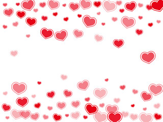 Beautiful red hearts falling vector illustration.