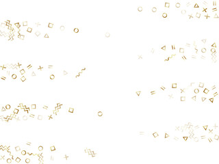 Memphis style geometric confetti background with triangle, circle, square, zigzag and wavy line