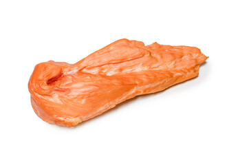 Smoked chicken fillet isolated on a white background.