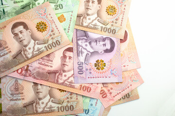 Money Banknote Thai Baht for Background, Savings Money and Financial business concept