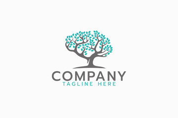 a luxury tree logo with a combination of a brain and tree for any business.