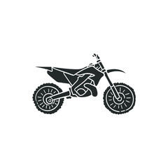 Obraz premium Dirt Bike Icon Silhouette Illustration. Extreme Sports Vector Graphic Pictogram Symbol Clip Art. Doodle Sketch Black Sign.
