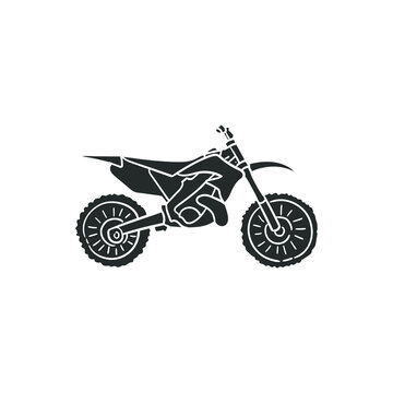 Dirt Bike Icon Silhouette Illustration. Extreme Sports Vector Graphic Pictogram Symbol Clip Art. Doodle Sketch Black Sign.
