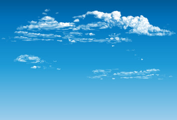 White clouds on blue sky Vector illustration